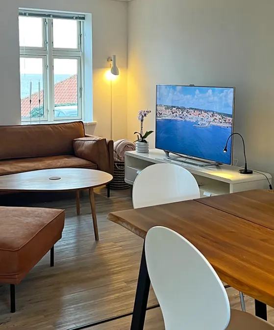 Arnager Seaview - Stue og spisestue