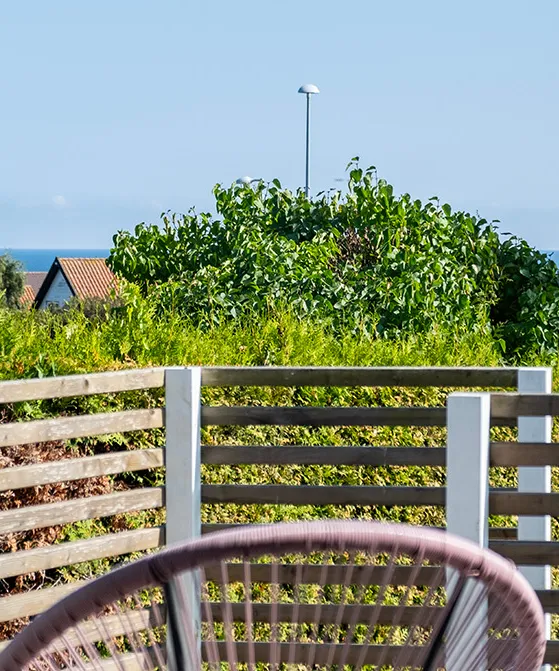 Udsigt fra terrassen i Bornhamas