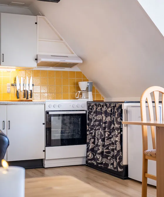 Et mindre men praktisk køkken i Lille Skovholt