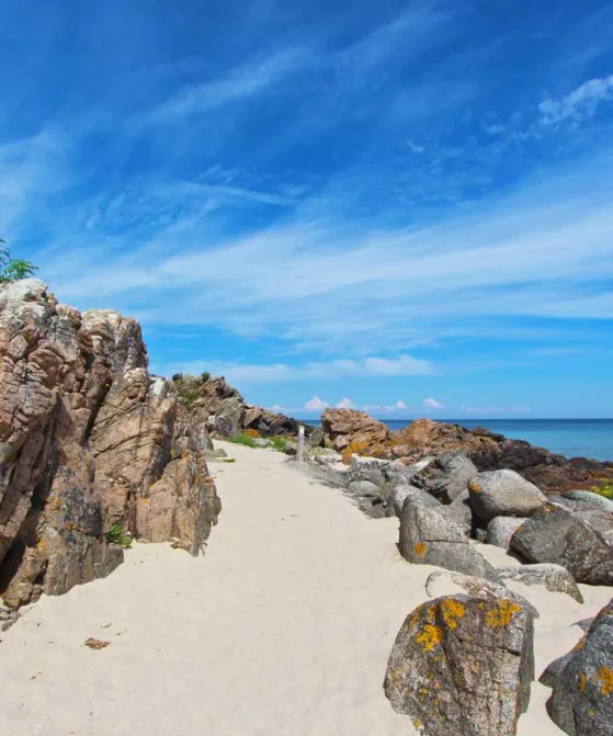 Sandkås Strand kyststien til Allinge