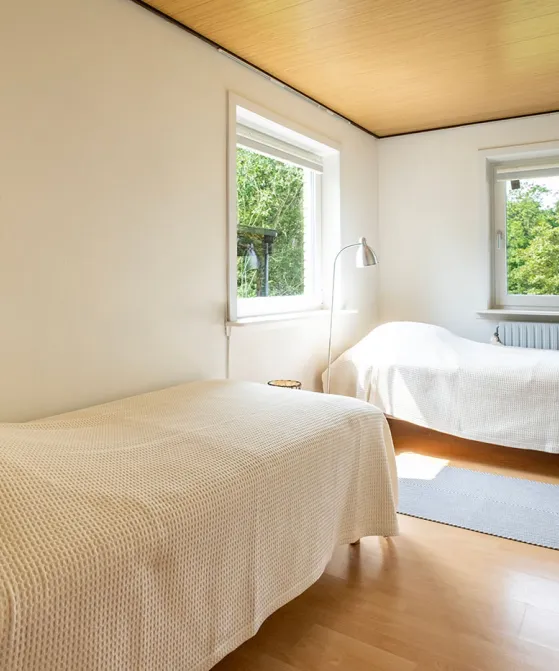 Soveværelse med to enkeltsenge i Villa Bølshavn