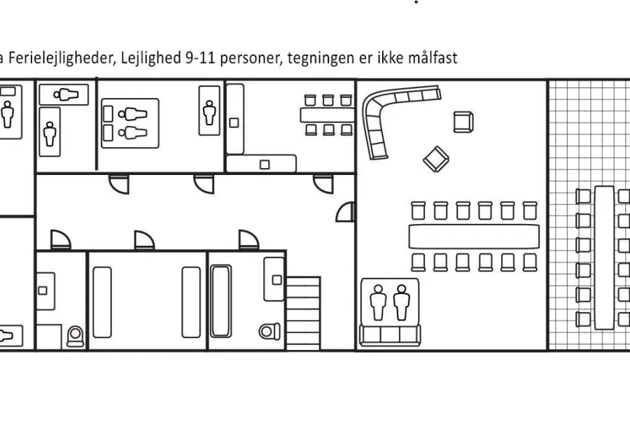 Ferielejlighed for 9-11 personer