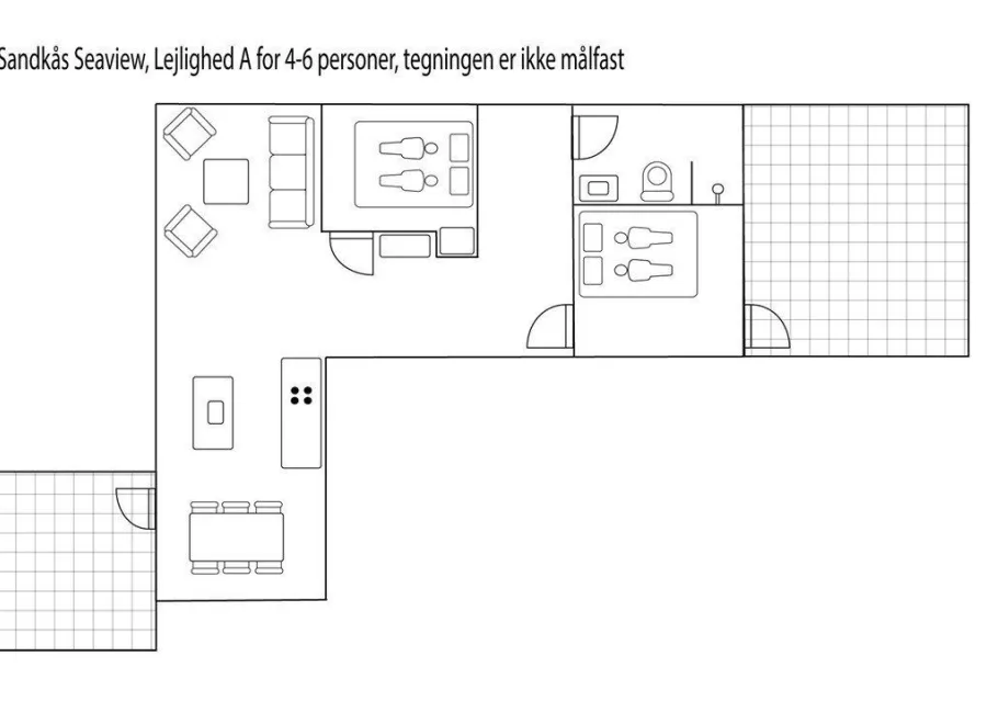 Holiday apartment 4-6 persons with sea view