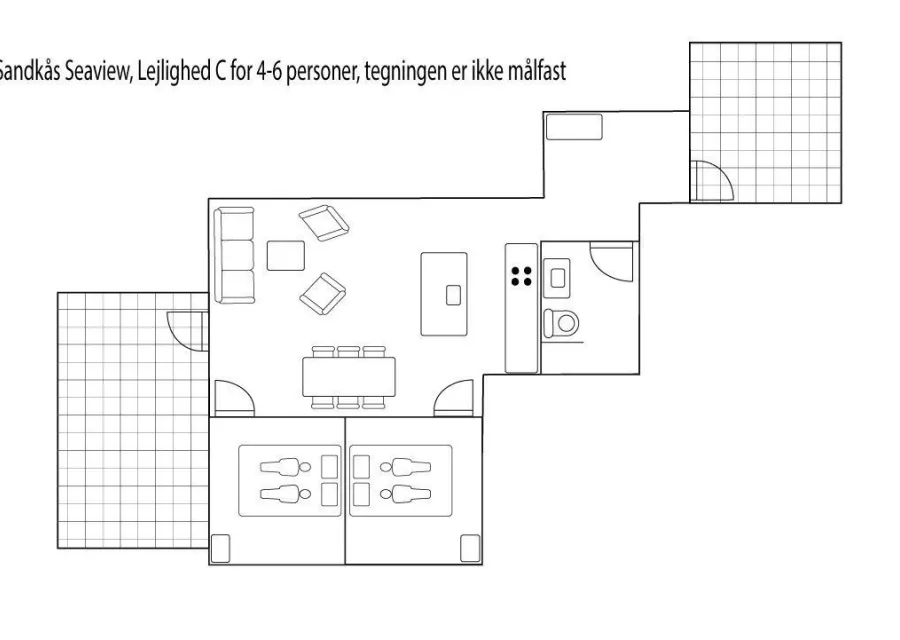 Holiday apartment 4-6 persons with sea view