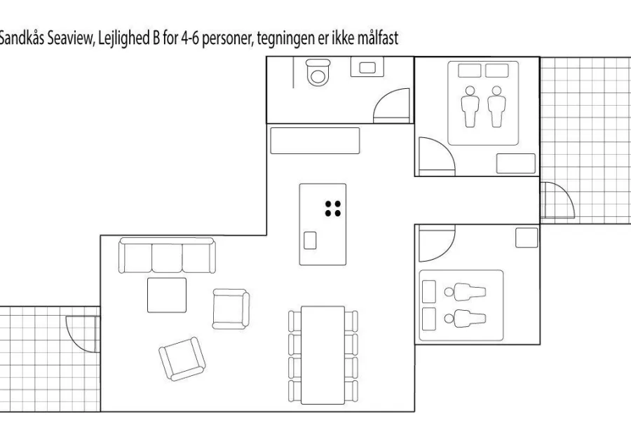 Holiday apartment 4-6 persons with sea view