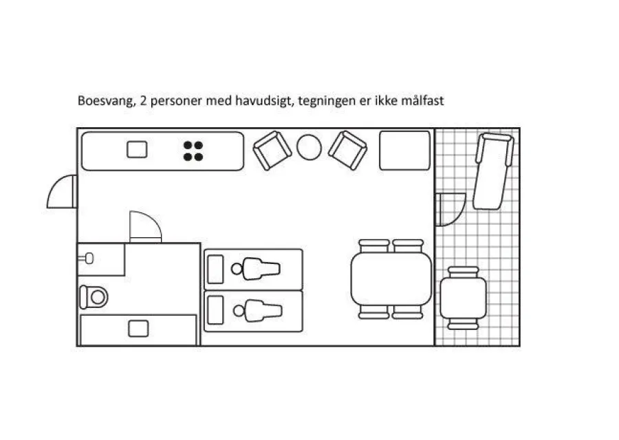 Holiday apartment for 2 persons with sea view