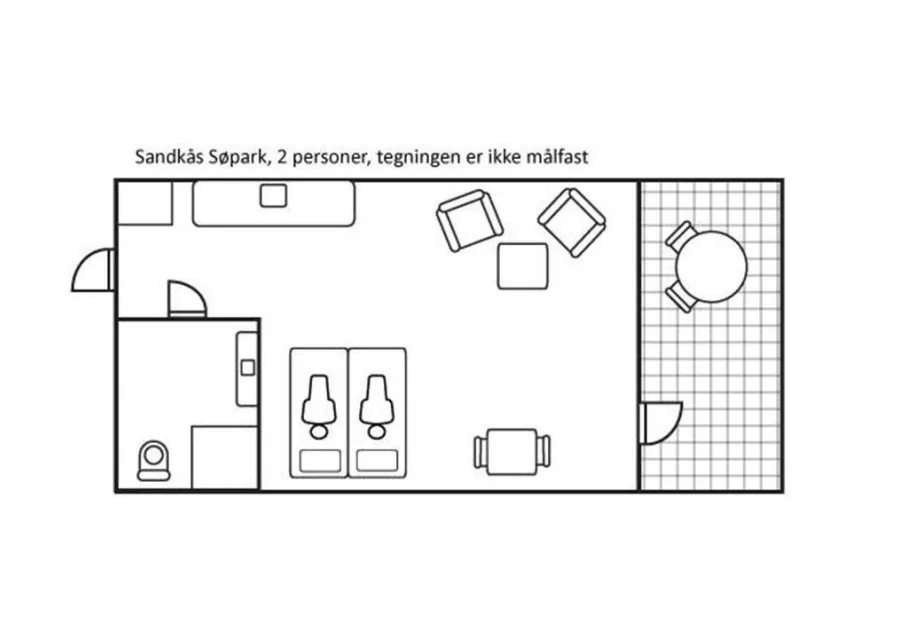 Semesterlägenhet för 2 personer med havsutsikt