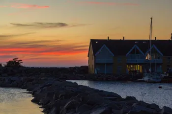 Hasle Marina ved solnedgang