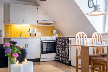 Et mindre men praktisk køkken i Lille Skovholt