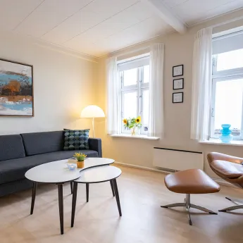 Stue i ferielejlighed nr. 18 for 2-4 personer på Østersøen Ferielejligheder