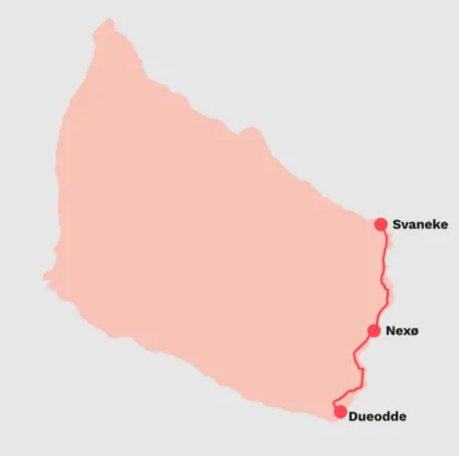 Cykelrute fra Svaneke til Nexø til Dueodde