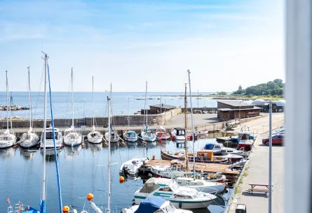 Nyd den smukke udsigt over Svaneke Havn fra din feriebolig i Østersøen