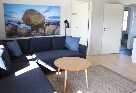 Stue i Strandløkken feriehus for 4-6 personer