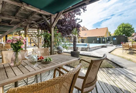 Dejlig terrasse ved lejlighed 5 på Østersøen Ferielejligheder
