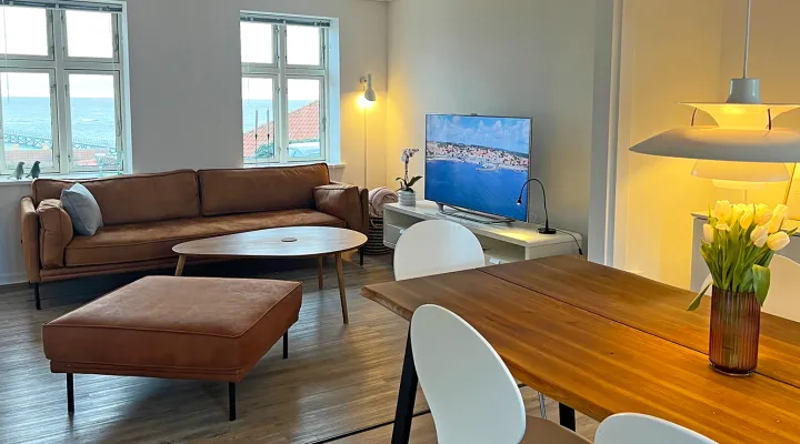 Arnager Seaview - Stue og spisestue