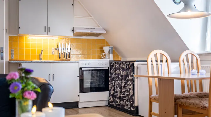 Et mindre men praktisk køkken i Lille Skovholt