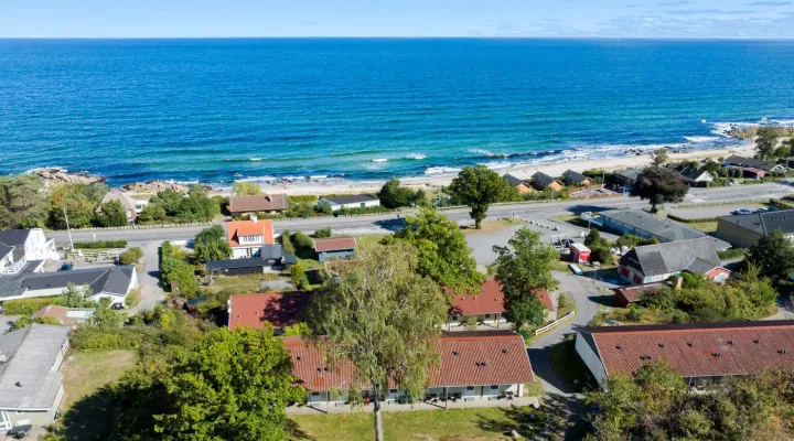 Udsigt over Sandkås Søpark og Østersøen