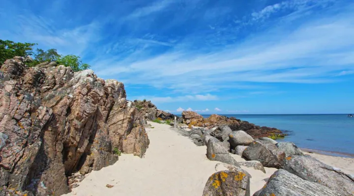 Sandkås Strand kyststien til Allinge