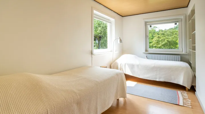 Soveværelse med to enkeltsenge i Villa Bølshavn
