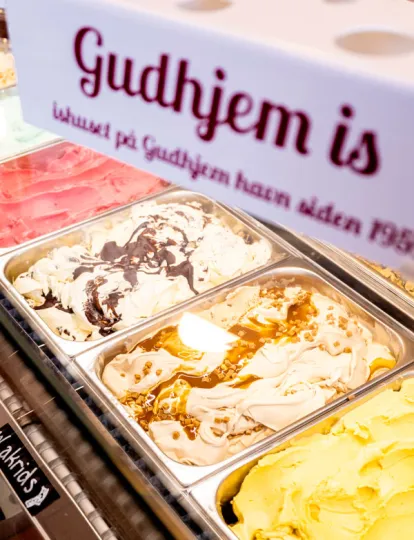 Disken med lækre is hos Gudhjem Is