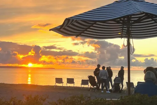 Solnedgang ved Norresan i Gudhjem